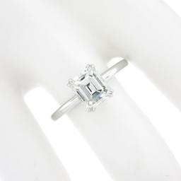 NEW Platinum 1.88 ctw GIA Old Emerald Cut Prong Diamond Solitaire Engagement Rin