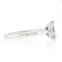 NEW Platinum 1.88 ctw GIA Old Emerald Cut Prong Diamond Solitaire Engagement Rin