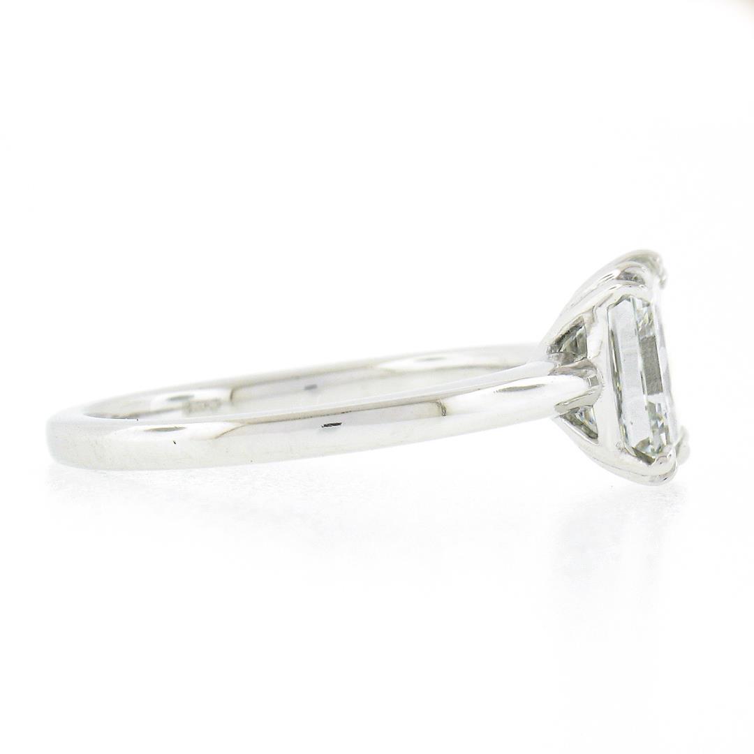 NEW Platinum 1.88 ctw GIA Old Emerald Cut Prong Diamond Solitaire Engagement Rin