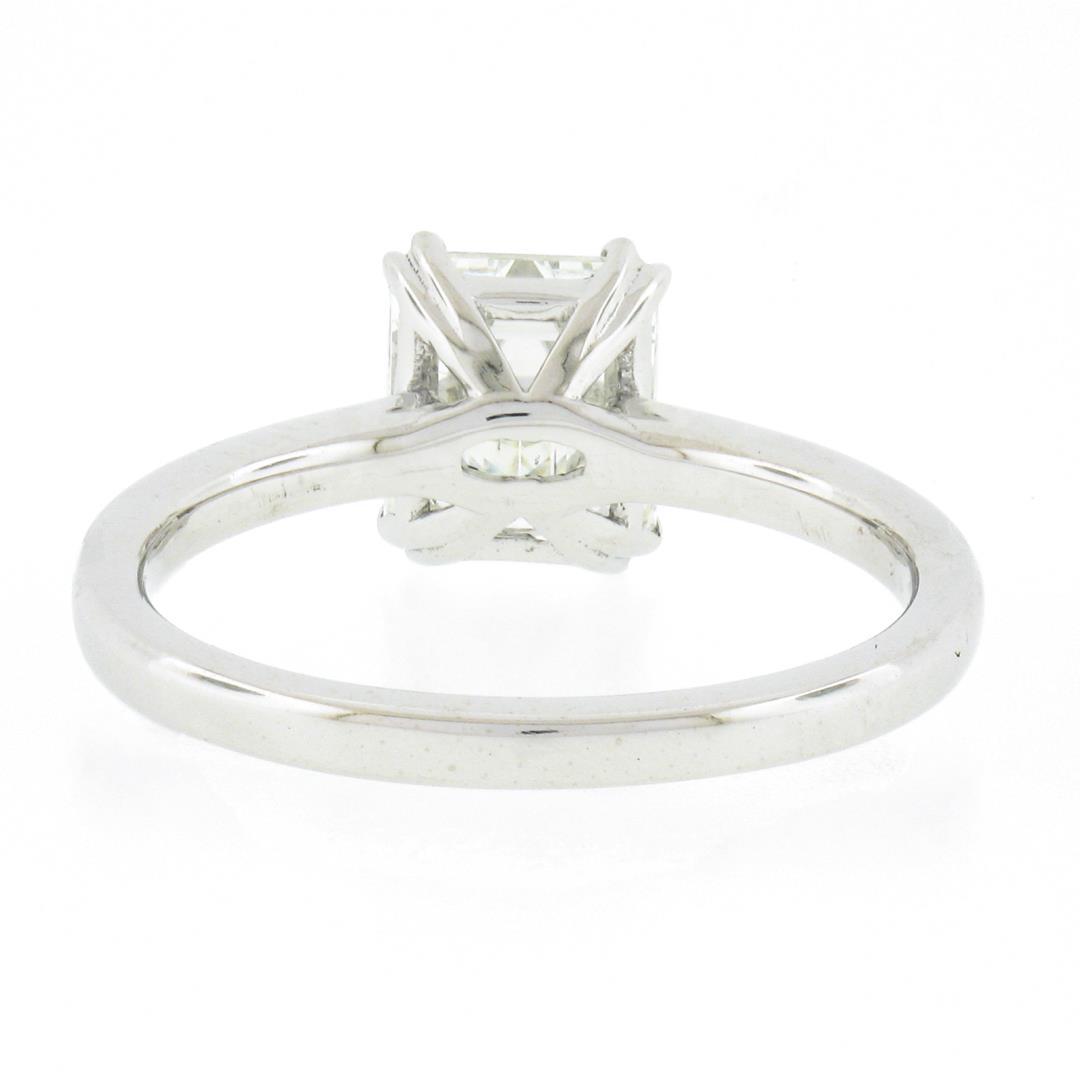 NEW Platinum 1.88 ctw GIA Old Emerald Cut Prong Diamond Solitaire Engagement Rin