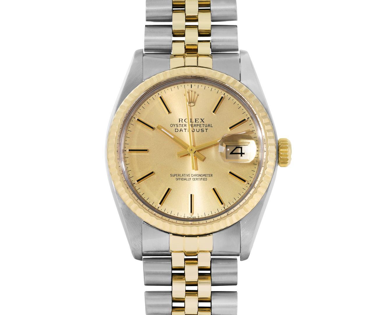 Rolex Mens 36MM Two Tone Datejust With Rolex Box