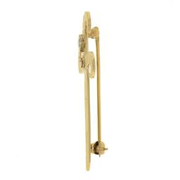 Vintage Retro 18k Gold Ruby Diamond Textured Florentine Sword Dagger Brooch Pin