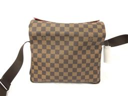 Louis Vuitton Damier Ebene Canvas Leather Naviglio Messenger Bag