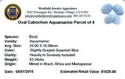 53.34 ctw Oval Cabochon Aquamarine Parcel