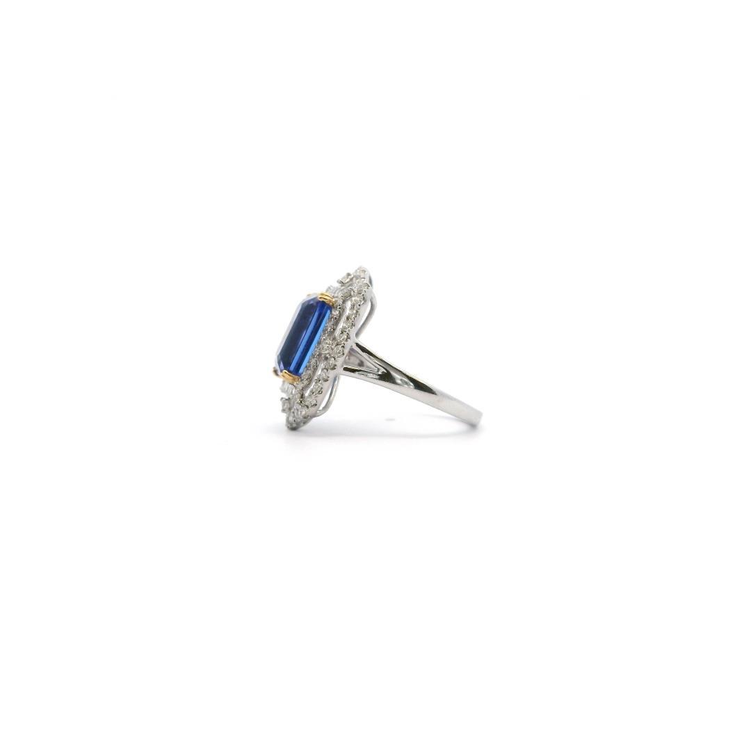 Platinum Diamond and Tanzanite Ring