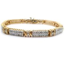 14KT Yellow Gold 5.20 ctw Diamond Straight-Line Bracelet