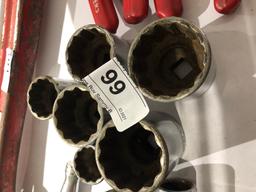 6 Snap-on 1/2" Drive Socket Set 15/16 - 1 7/8