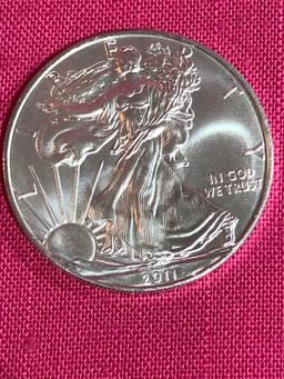 2011  .999  1 oz Silver Eagle $1 Dollar Coin