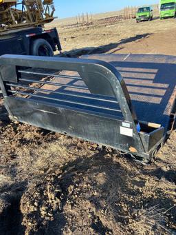 Flatbed with headache rack and receiver hitch