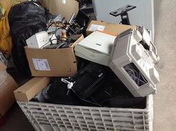 Crate of monitors,power outlets,computer equipment (Crate not included)