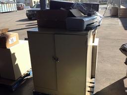 Pallet of 2 cabinets,computer equipment,computers,keyboards