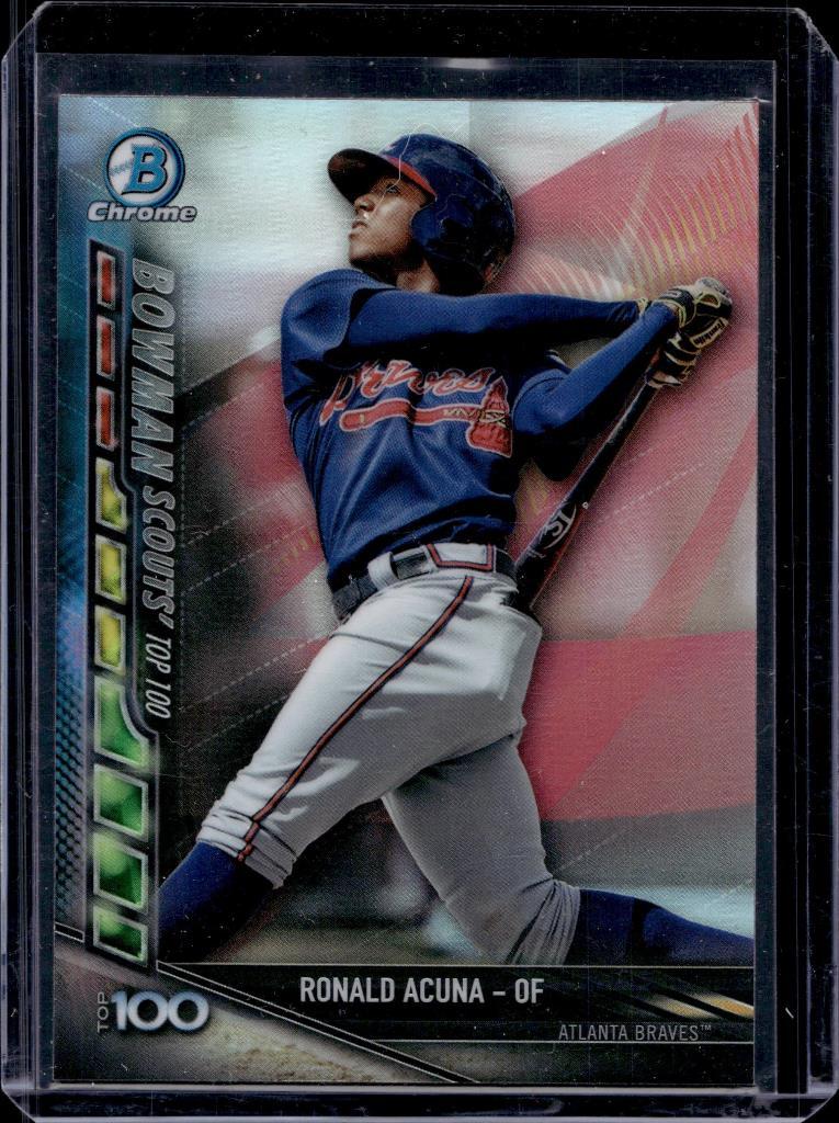 RONALD ACUNA JR 2017 BOWMAN CHROME TOP 100 REFRACTOR ROOKIE