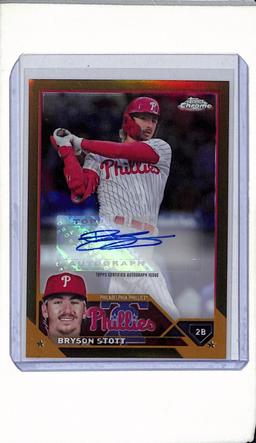 BRYSON STOTT 2023 TOPPS CHROME UPDATE GOLD REFRACTOR AUTO SP