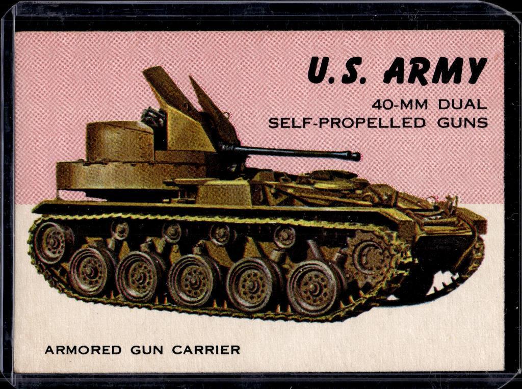 U.S. ARMY 40-MM TANK 1954 TOPPS WORLD ON WHEELS