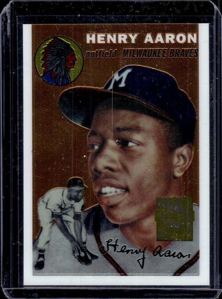 HANK AARON 2000 TOPPS CHROME FINEST 1954 REPRINT ROOKIE #1