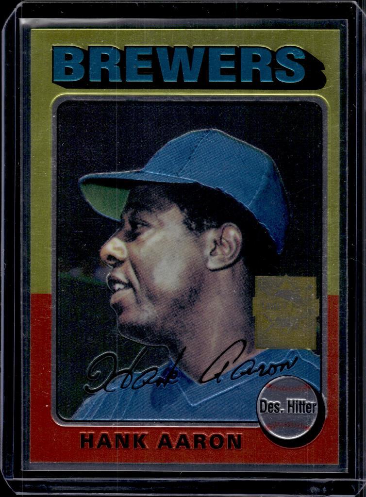 HANK AARON 2000 TOPPS CHROME FINEST 1975 REPRINT #22