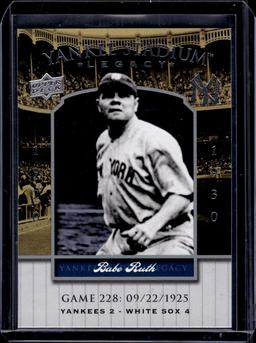 BABE RUTH 2008 UPPER DECK YANKEE STADIUM LEGACY INSERT