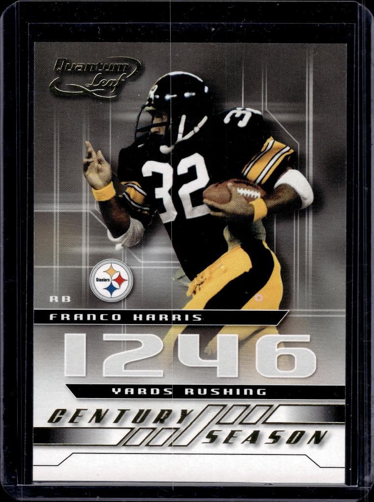 FRANCO HARRIS 2001 QUANTUM LEAF CENTURY SEASON INSERT