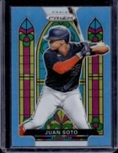 JUAN SOTO 2021 PANINI PRIZM STAINED GLASS BLUE PRIZM SP