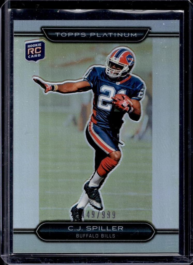 C.J. SPILLER 2010 TOPPS PLATINUM REFRACTOR ROOKIE CARD