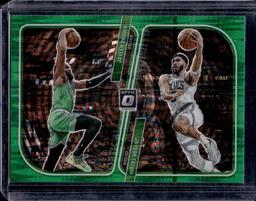 JAYSON TATUM JAYLEN BROWN 2023-24 PANINI OPTIC OPTICAL ILLUSIONS GREEN PRIZM
