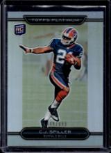 C.J. SPILLER 2010 TOPPS PLATINUM REFRACTOR ROOKIE CARD