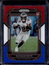 RACHAAD WHITE 2022 PANINI PRIZM RED WHITE & BLUE PRIZM ROOKIE CARD
