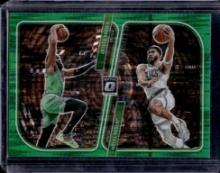 JAYSON TATUM JAYLEN BROWN 2023-24 PANINI OPTIC OPTICAL ILLUSIONS GREEN PRIZM