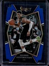 GIANNIS ANTETOKOUNMPO 2021-22 PANINI SELECT DIE CUT BLUE PRIZM