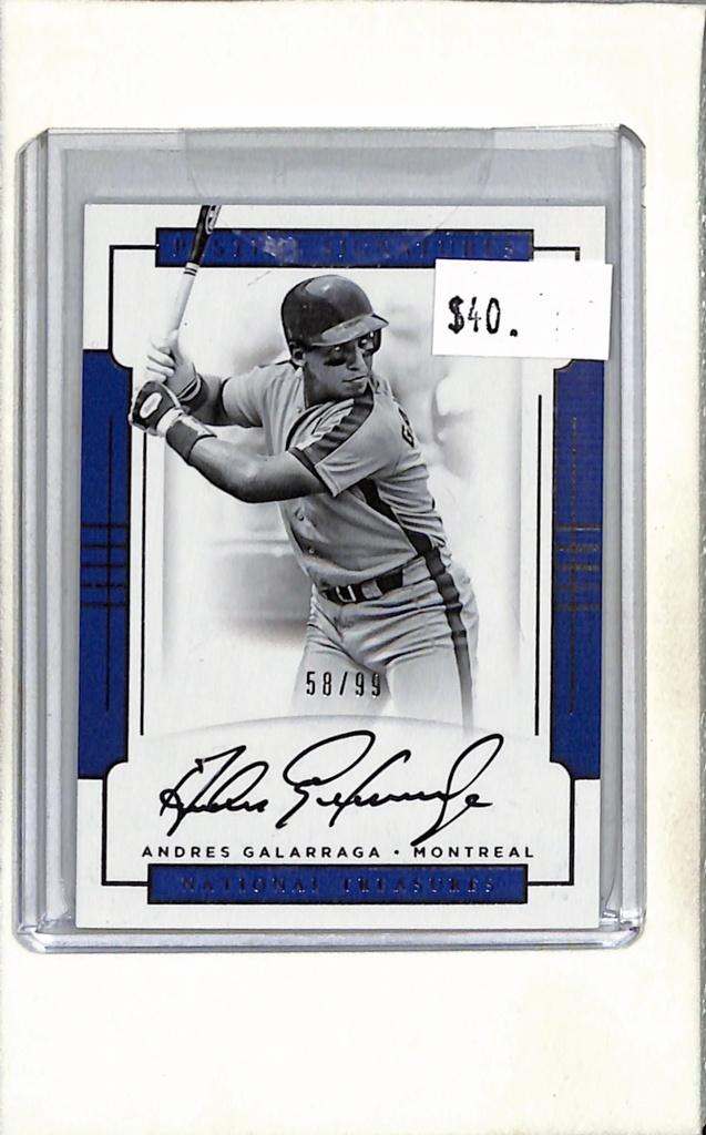 ANDRES GALARRAGA 2017 PANINI NATIONAL TREASURES AUTOGRAPH CARD