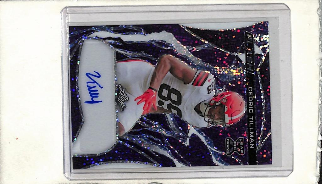 CEDRIC TILLMAN 2023 LEAF FLASH PURPLE AUTOGRAPH ROOKIE CARD