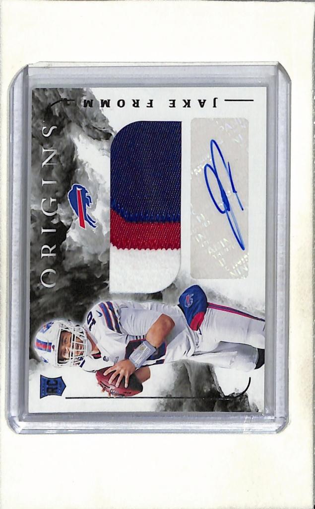 JAKE FROMM 2020 PANINI ORIGINS JUMBO JERSEY PATCH AUTOGRAPH ROOKIE CARD