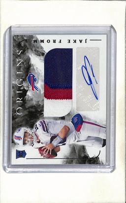 JAKE FROMM 2020 PANINI ORIGINS JUMBO JERSEY PATCH AUTOGRAPH ROOKIE CARD