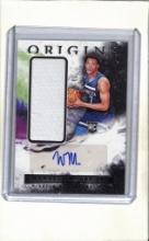 WENDELL MOORE JR 2022-23 PANINI ORIGINS AUTOGRAPH JERSEY ROOKIE CARD