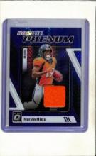 MARVIN MIMS 2023 PANINI OPTIC BLUE PRIZM JERSEY ROOKIE CARD