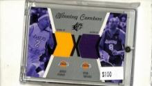 KOBE BRYANT DEREK FISHER 2003-04 UPPER DECK SPX DUAL GAME USED JERSEY CARD