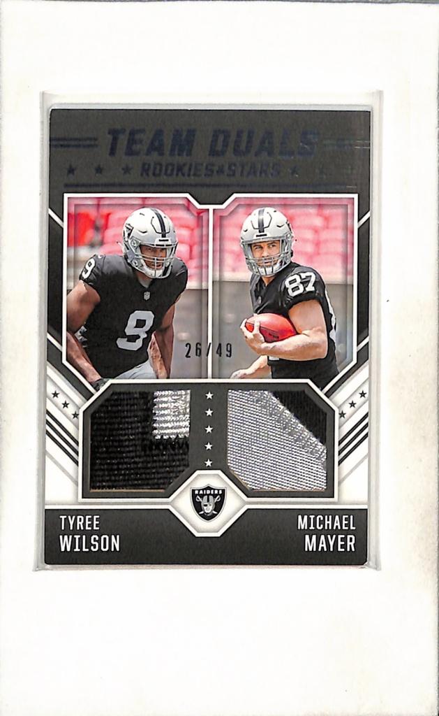MICHAEL MAYER TYREE WILSON 2023 PANINI ROOKIES & STARS JERSEY PATCH ROOKIE