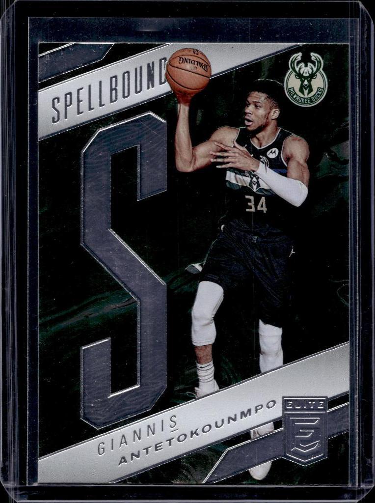 GIANNIS ANTETOKOUNMPO 2021-22 PANINI ELITE SPELLBOUND LETTER "S" INSERT