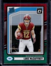 LUKE MCCAFFREY 2024 PANINI OPTIC RED/GREEN PRIZM ROOKIE CARD