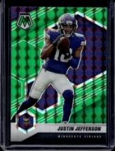JUSTIN JEFFERSON 2021 PANINI MOSAIC GREEN PRIZM