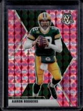 AARON RODGERS 2020 PANINI MOSAIC PINK CAMO PRIZM