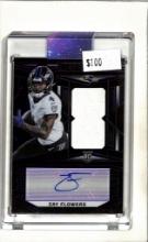 ZAY FLOWERS 2023 PANINI OBSIDIAN JERSEY AUTOGRAPH PRIZM ROOKIE CARD