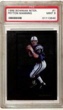 PEYTON MANNING 1998 BOWMAN INTERNATIONAL SP ROOKIE CARD. GRADED