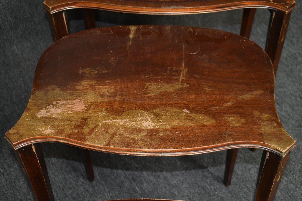 Leather Top Nest Of Three Tables