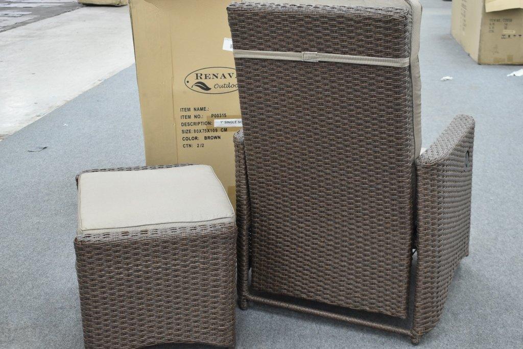 NEW Renava Outdoor Woven Chair And Ottoman