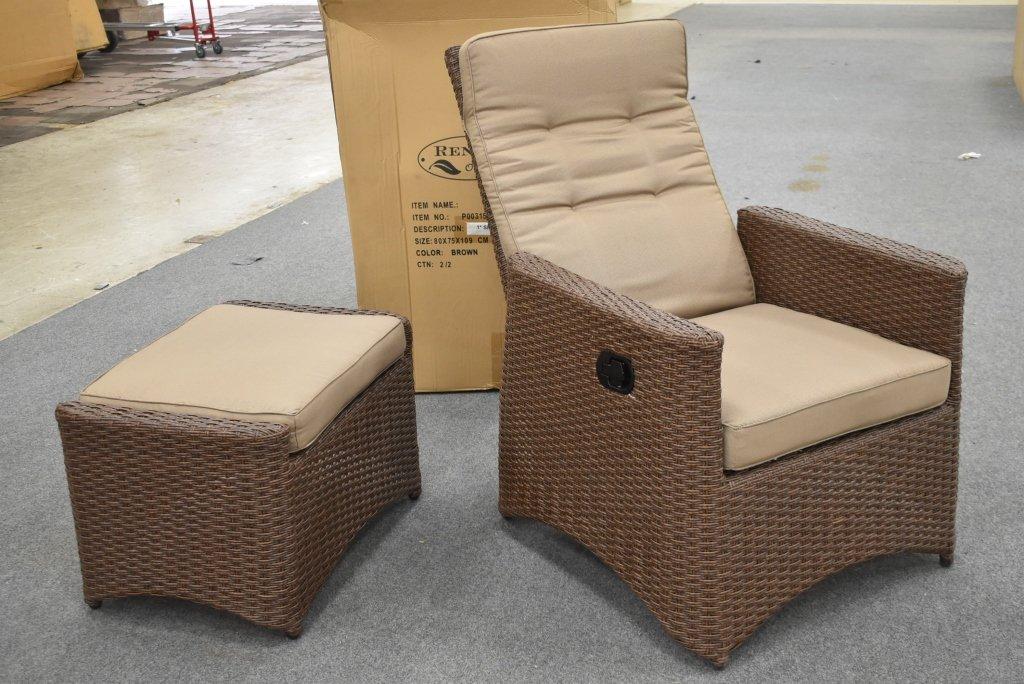 NEW Renava Outdoor Woven Chair And Ottoman