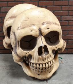 2 Large Styrofoam Skull Wall Hangings