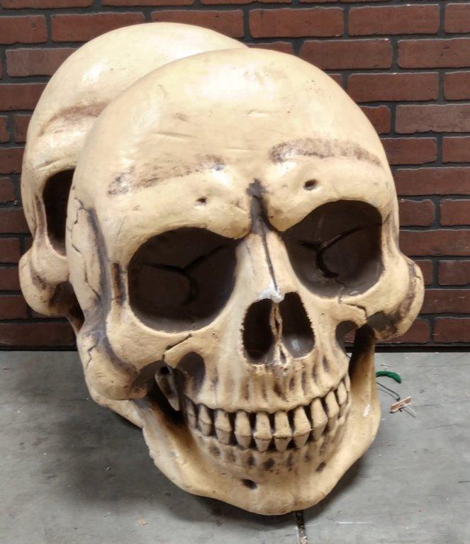 2 Large Styrofoam Skull Wall Hangings