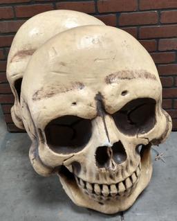 2 Large Styrofoam Skull Wall Hangings