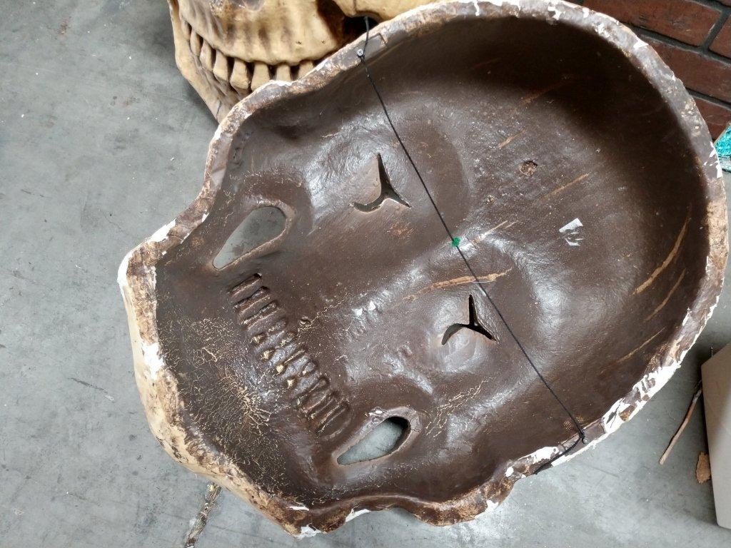 2 Large Styrofoam Skull Wall Hangings